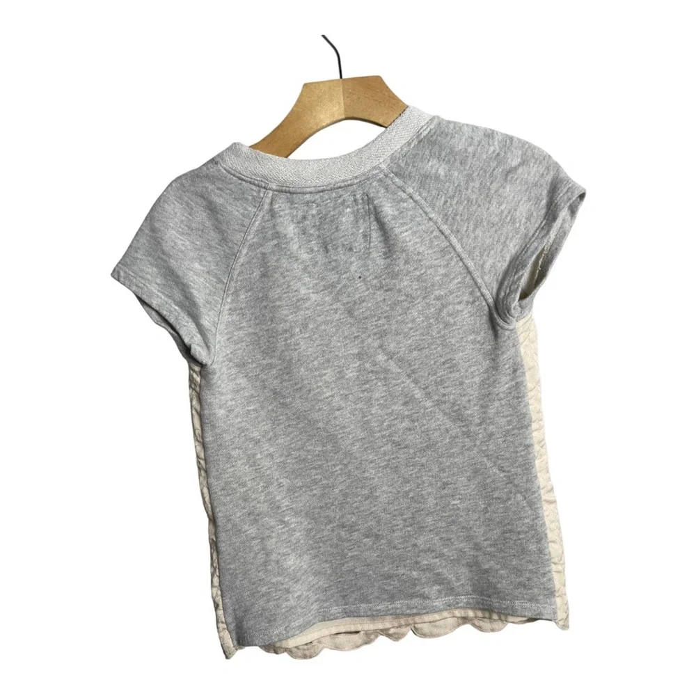 Anthropologie Saturday Sunday Millie Quilted Cut Out Gray Crewneck Top Sz Small - Picture 3 of 10
